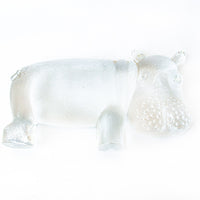 Glass Hippo Paperweight
