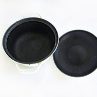 Colony White Enamelware Cast Iron Pot with Lid