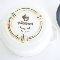 Colony White Enamelware Cast Iron Pot with Lid