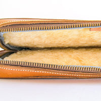 The Gorge Laurence Tooled Leather Clutch with Sheep Skin Liner Made in Portland Oregon