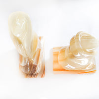 Onyx Agate Stone kneeling Lady Book Ends
