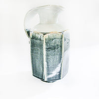 Geometric Hand Spun Pottery Ceramic Serving Pitcher
