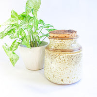 Speckled Ceramic Pottery Canister with Cork Lid
