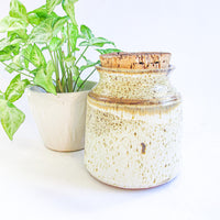 Speckled Ceramic Pottery Canister with Cork Lid