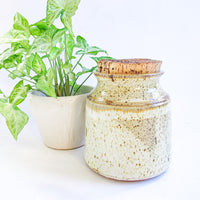 Speckled Ceramic Pottery Canister with Cork Lid