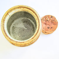 Speckled Ceramic Pottery Canister with Cork Lid
