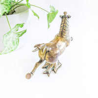 Asian Inspired Brass Horse Sculpture Statue Figure