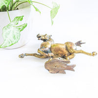 Asian Inspired Brass Horse Sculpture Statue Figure