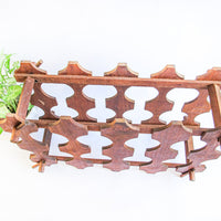 Midcentury Atomic Wood Wine Bottle Rack Organizer