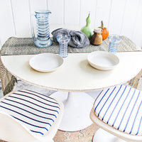 Modern Blue Glass Pitcher and Cup Set of Four