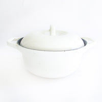 Colony White Enamelware Cast Iron Pot with Lid