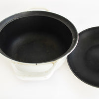 Colony White Enamelware Cast Iron Pot with Lid