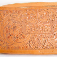 The Gorge Laurence Tooled Leather Clutch with Sheep Skin Liner Made in Portland Oregon