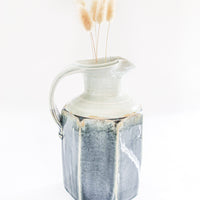 Geometric Hand Spun Pottery Ceramic Serving Pitcher