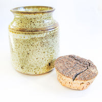 Speckled Ceramic Pottery Canister with Cork Lid