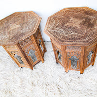 Teak Hexagon Side Table with Fold Down Base (1 Left)