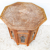 Teak Hexagon Side Table with Fold Down Base (1 Left)
