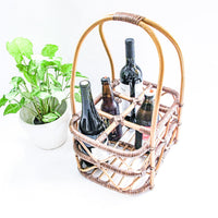 Bamboo Bottle Basket Carrier