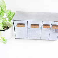 Chrome Midcentury Counter Top Kitchen Canister Cabinet