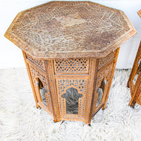 Teak Hexagon Side Table with Fold Down Base (1 Left)