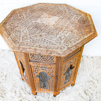Teak Hexagon Side Table with Fold Down Base (1 Left)