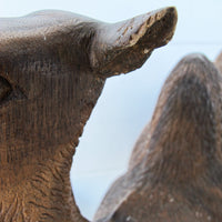 Carved Wood Camel Statue Sculpture
