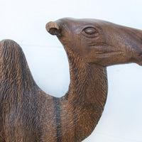 Carved Wood Camel Statue Sculpture