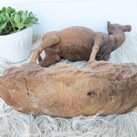 Carved Wood Camel Statue Sculpture