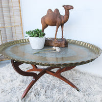 Carved Wood Camel Statue Sculpture