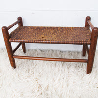 Splint Wood Stool Bench Ottoman Plant Stand