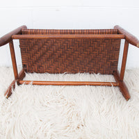 Splint Wood Stool Bench Ottoman Plant Stand