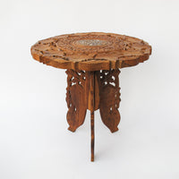 Teak Wood Table Plant Stand with Inlay