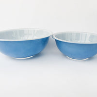 Set of Four Nesting Pyrex Blue Mixing Bowls
