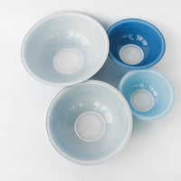 Set of Four Nesting Pyrex Blue Mixing Bowls
