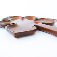 Mahogany Leaf Wood Tray Made in Haiti