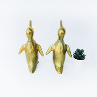 Brass Bow Tie Penguin Statue Figure Sculpture (2 Available and Sold Separately)
