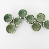 Green Glaze Ceramic Mug Cups (Sold in Sets of 4)