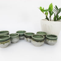 Green Glaze Ceramic Mug Cups (Sold in Sets of 4)