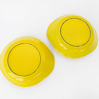 Yellow Enamelware Cast Iron Mini Serve Pans