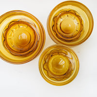 LE Smith Moon and Stars Amber Glass Kitchen Canister Set