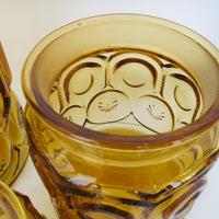 LE Smith Moon and Stars Amber Glass Kitchen Canister Set