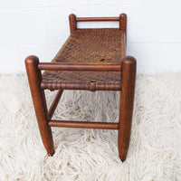 Splint Wood Stool Bench Ottoman Plant Stand