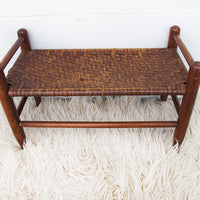 Splint Wood Stool Bench Ottoman Plant Stand