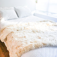 Alpaca Hide and Wool Rug Throw Blanket