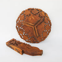 Teak Wood Table Plant Stand with Inlay