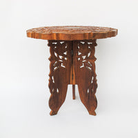Teak Wood Table Plant Stand with Inlay