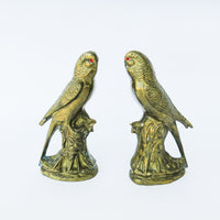 Brass Parrot Bookends