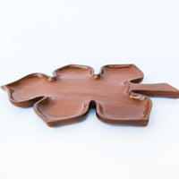 Mahogany Leaf Wood Tray Made in Haiti