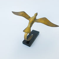 Solid Brass Bird with Black Marble Base - Curtis Jere Style