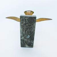 Solid Brass Bird with Black Marble Base - Curtis Jere Style